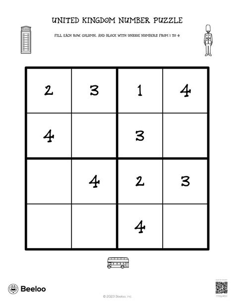 United Kingdom-themed Sudoku Puzzles • Beeloo Printable Crafts and ...