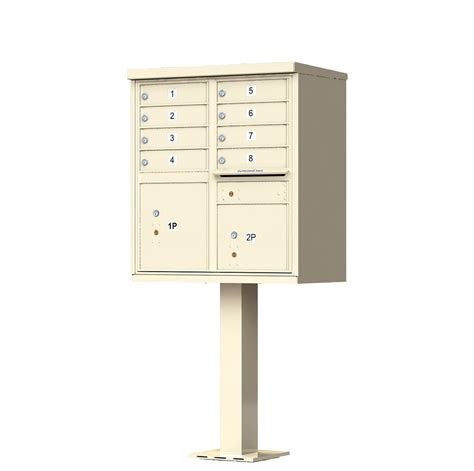 8 Door Cluster Mailbox (Includes Pedestal) by Florence Manufacturing - Sandstone