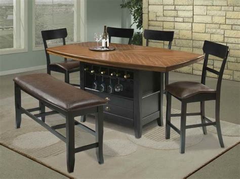 dining room table wine rack - Google Search | Bar table, High top tables, Kitchen table settings