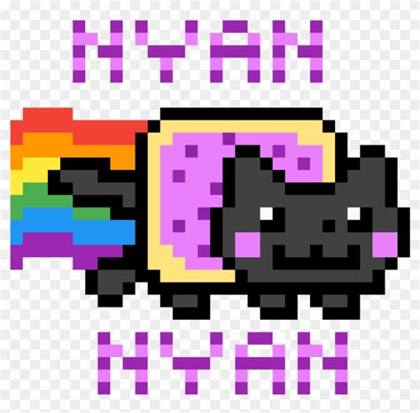 Nyan Cat - Pixel Art - Nyan Cat On Graph Paper, HD Png Download - 1184x1184(#4111704) - PngFind