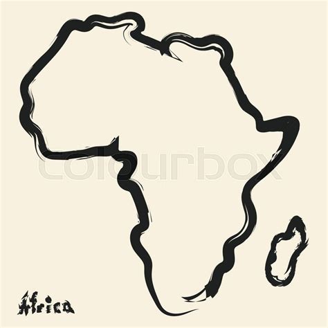 Doodle drawing africa continent | Stock Vector | Colourbox