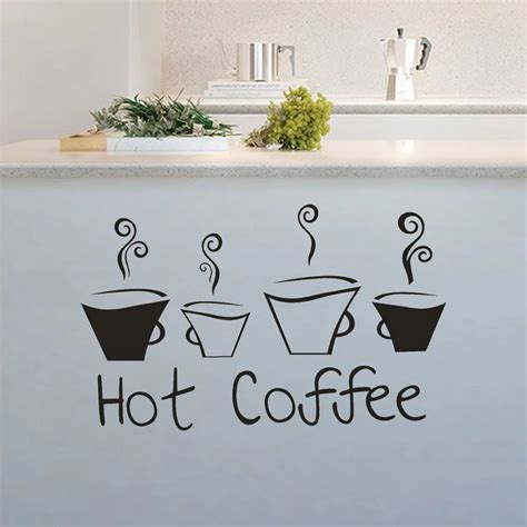Modern Design DIY Coffee Cup Wall Sticker Home Decor Living Room Kitchen Coffee Shop Home Decals ...