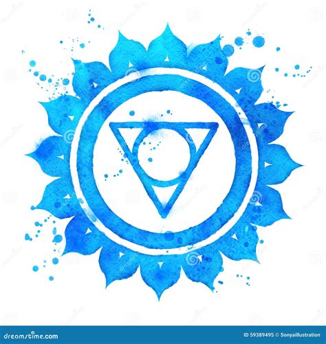 Vishuddha chakra symbol. stock illustration. Illustration of holistic - 59389495