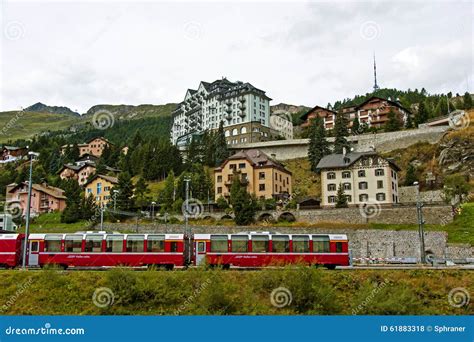 St. Moritz, Switzerland editorial stock photo. Image of train - 61883318