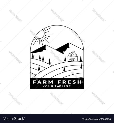 Farm fresh logo design Royalty Free Vector Image