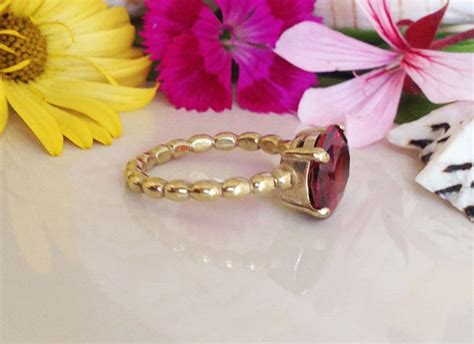 Garnet Ring January Birthstone Gold Ring Promise Ring - Etsy