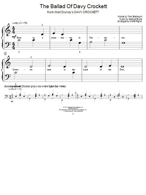 The Ballad Of Davy Crockett | Sheet Music Direct