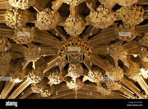 Roof at entrance to the Thistle chapel, St. Giles Cathedral, Old town ...