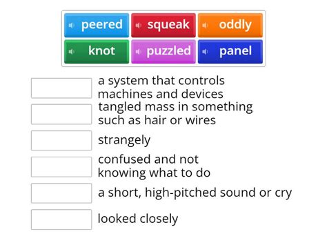 Petey the robot vocabulary - Match up