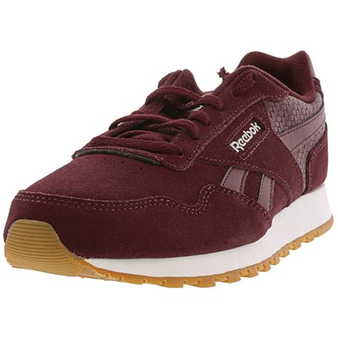 Reebok - Reebok Women's Classic Harman Run Maroon / White Gum Ankle-High Suede Sneaker - 8.5M ...