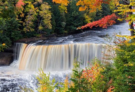 Michigan Gallery | Michigan's Tahquamenon Falls in Autumn | Tahquamenon falls, Scenic waterfall ...