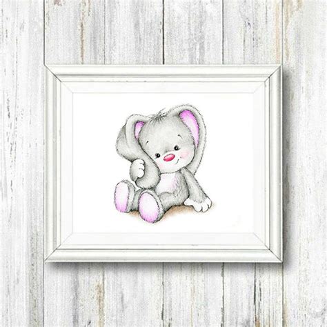 Bunny Nursery Art Print Nursery Wall Decor Children Art - Etsy