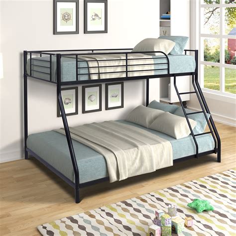 Buy Bunk Beds Twin Over Full, Heavy Duty Metal Bed Frame with Safety ...