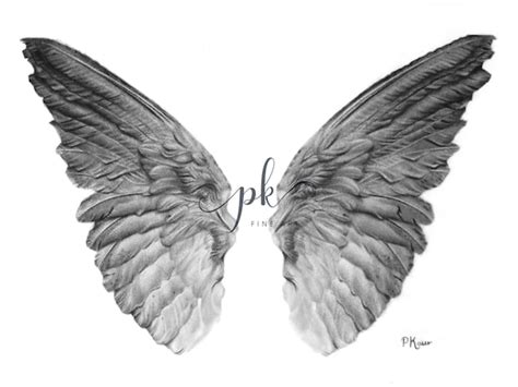 Realistic Angel Wings Drawings