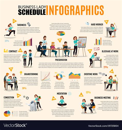 Time management infographics Royalty Free Vector Image