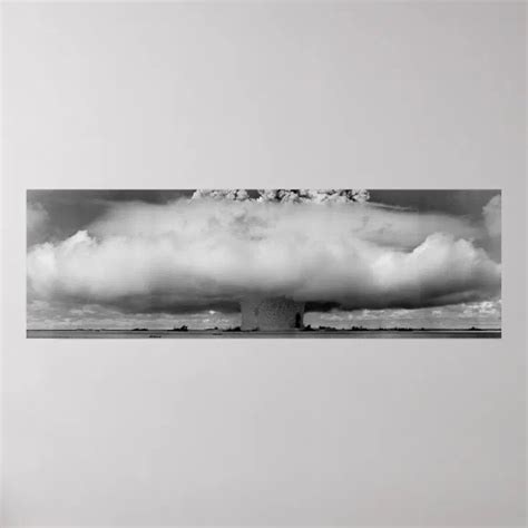 Mushroom cloud from an atomic bomb explosion poster | Zazzle