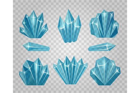 Ice crystals isolated on transparent background (1191483) | Illustrations | Design Bundles ...