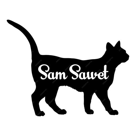 Premium Vector | Sam sawet cat silhouette breeds cat logo monogram vector