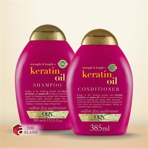 Ogx Keratin Oil Shampoo & Conditioner Set, 385 Ml