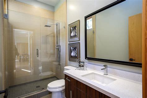 Glass Shower, Bathroom, Modern Home in Burlingame, California