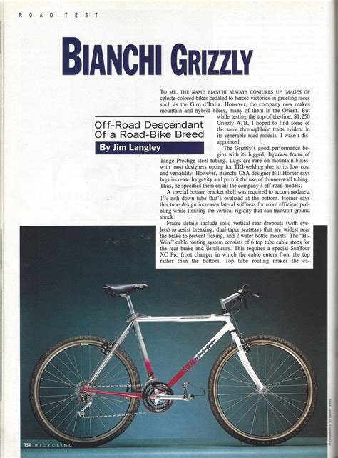 Road Test/Bike Review (1990) BIANCHI Grizzly - Bike Forums