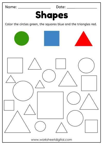 Shapes Worksheets - Worksheet Digital