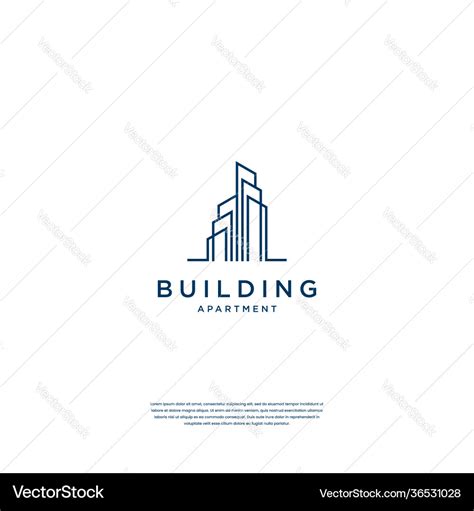 Abstract building structure logo design real Vector Image