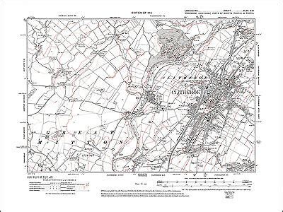 Old map of Clitheroe, Lancashire in 1914: 47SW repro | eBay