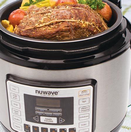 The 6-quart, 1000-watt NuWave Nutri-Pot Digital Pressure Cooker has 11 ...