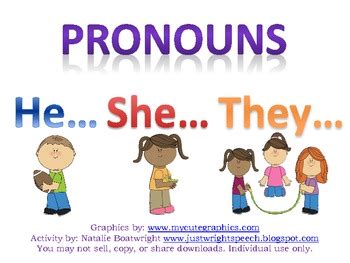 Pronouns: He, She, They in 2024 | Cue cards, Picture cards, Sorting mats