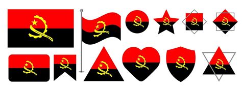 Angola flag design. Angola national flag vector design set. Angola flag vector illustration ...