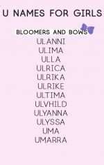 Girl Names that Start with U - Bloomers and Bows