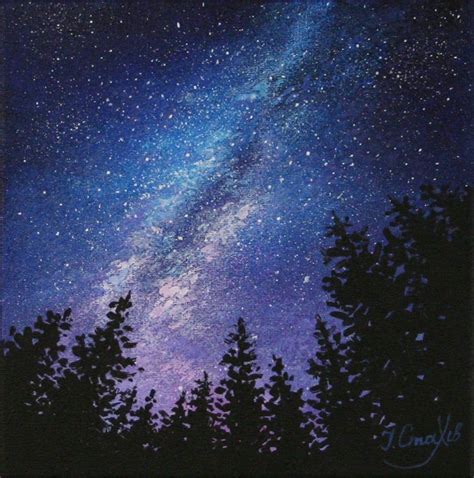 Milky Way Painting Starry Night Art Sky Paintings On Canvas | Etsy ...