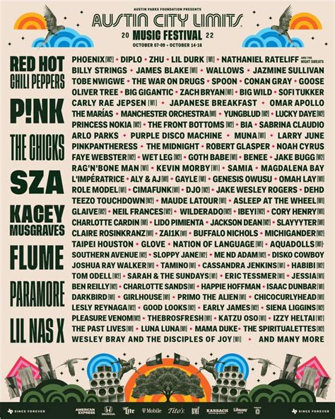 Austin City Limits Music Festival Reveals Lineup for 2022 Edition