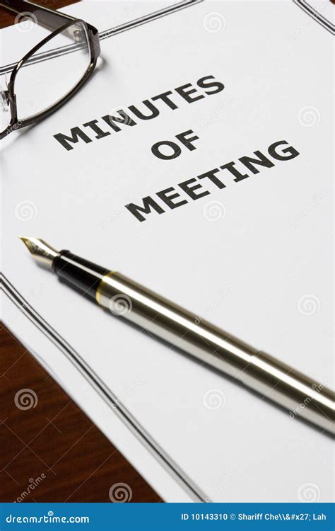 Minutes Of Meeting Stock Photo - Image: 10143310