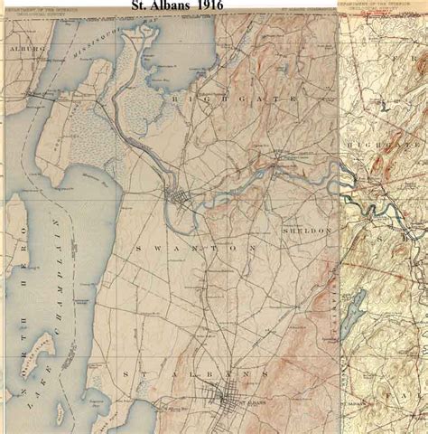 Swanton VT 1916 USGS Old Topo Map - Town Composite Franklin Co. - OLD MAPS