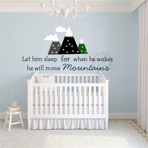 Nursery wall decal Nursery quote wall decal Let him sleep from