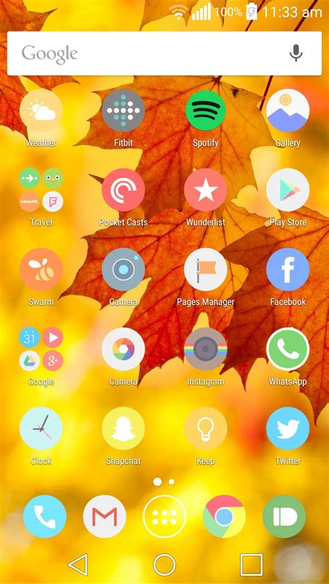 Autumn wallpaper and October screenshot. The icon pack is Cryten, one of those rare icon packs ...
