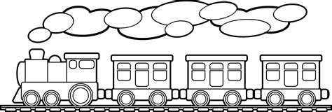 Toy Train Black And White Clipart