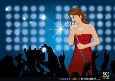 Girl Singing In a Concert Free Vector Download | FreeImages