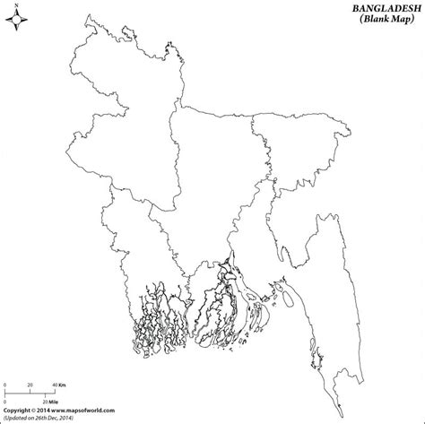 Bangladesh Map Outline | Blank Map of Bangladesh