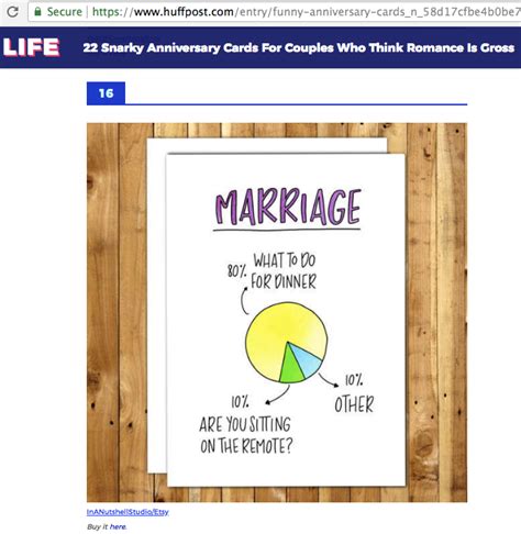 Funny Anniversary Card. Marriage: 80% What To Do For Dinner – In A Nutshell