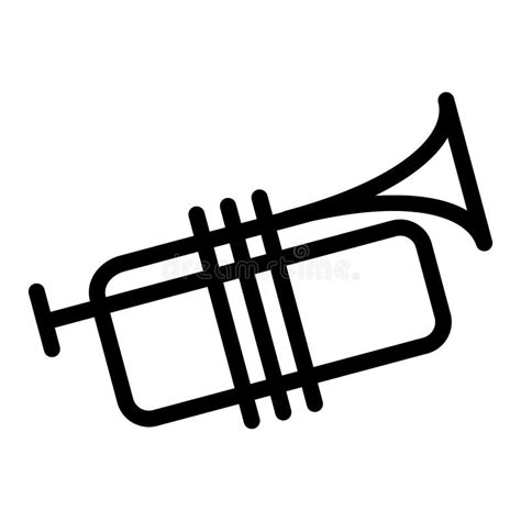 Outline Trombone Vector Icon. Isolated Black Simple Line Element Illustration from Music Concept ...