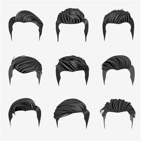 Set Of Men S Hairstyles Hipster Hair, Hair Clipart, Hipster, Hair PNG and Vector with ...