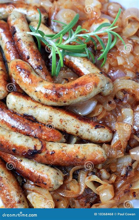 Fried sausage and onions stock photo. Image of food, cooking - 10368468