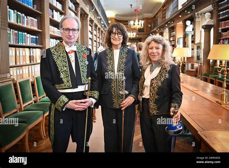 Paris, France. 14th Mar, 2024. Members of Academie Francaise Jean-Luc Marion, Sylviane Agacinski ...