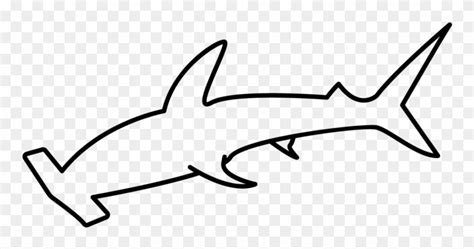 Hammerhead Shark Outline Sticker - Hammerhead Shark Outline Clipart (#4906059) - PinClipart