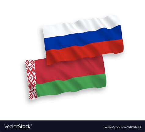 Flags belarus and russia on a white background Vector Image