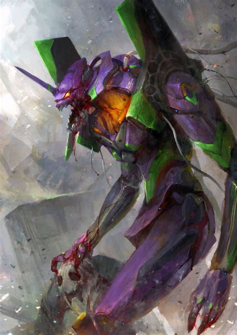 Neon Genesis Evangelion Unit-01 - Berserk Mode Giclee Art Print ...