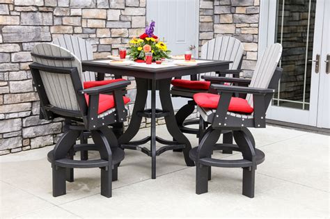 Poly Square Pub Patio Set - Brandenberry Amish Furniture